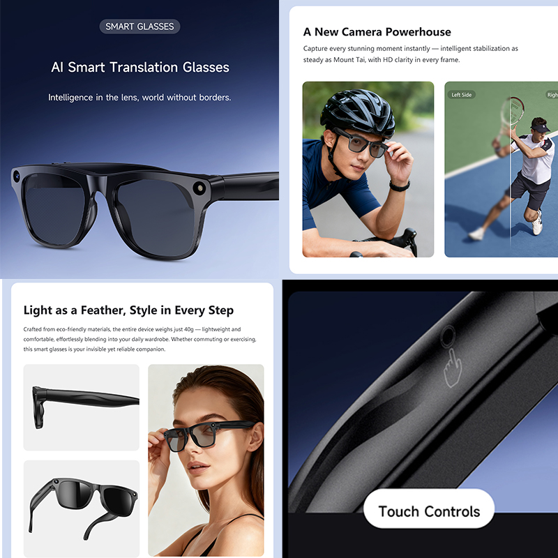 4K UHD 스마트 번역 안경 AI 대화 AI 음성 비 - Smart Glasses Lens 리뷰 및 가격